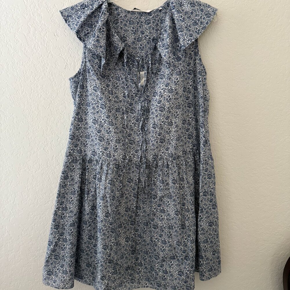 Rebecca Taylor Blue Floral Mini Dress - Size Large